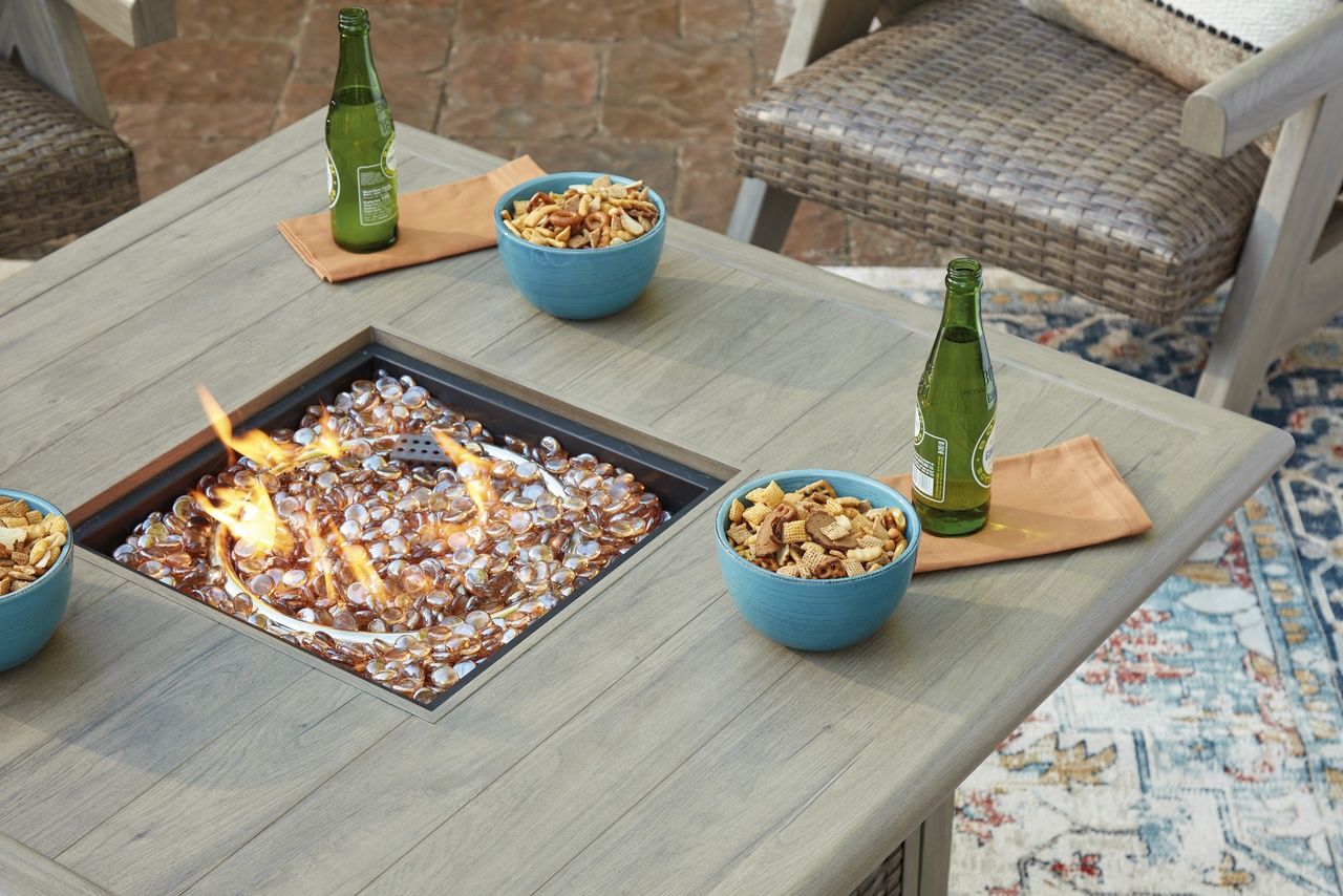 Haven Retreat Fire Pit Table In Beige NCP690772