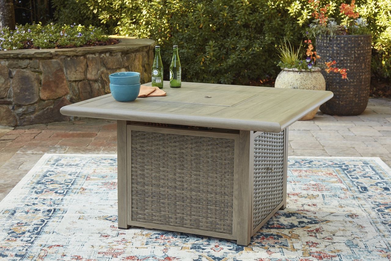 Haven Retreat Fire Pit Table In Beige NCP690772