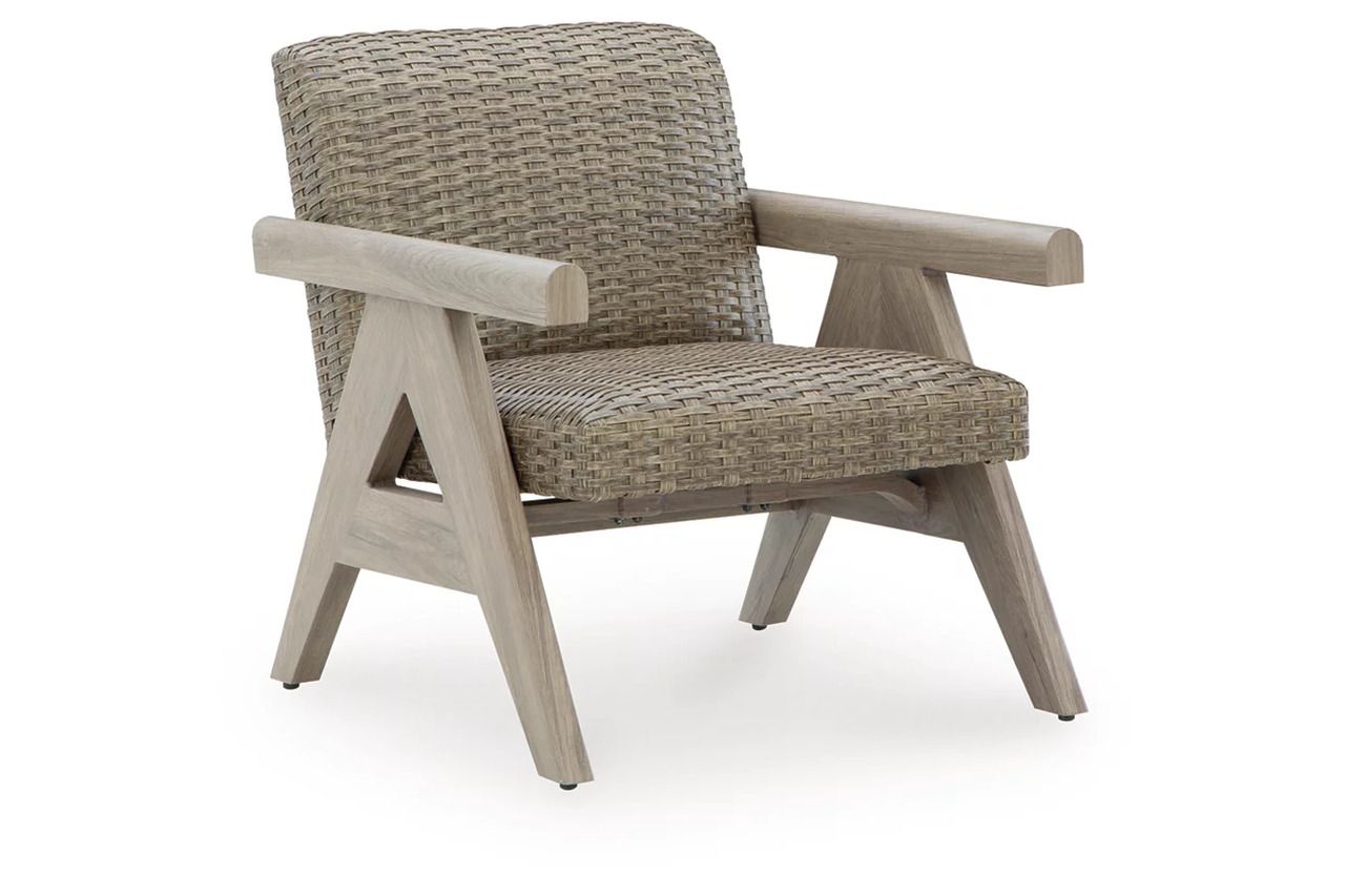 Haven Retreat Outdoor Rocking Lounge Chair In Beige NCP690821