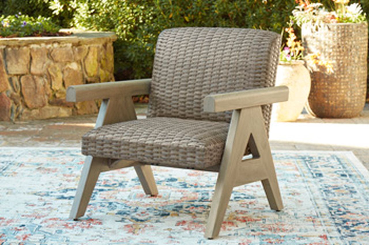 Haven Retreat Outdoor Rocking Lounge Chair In Beige NCP690821
