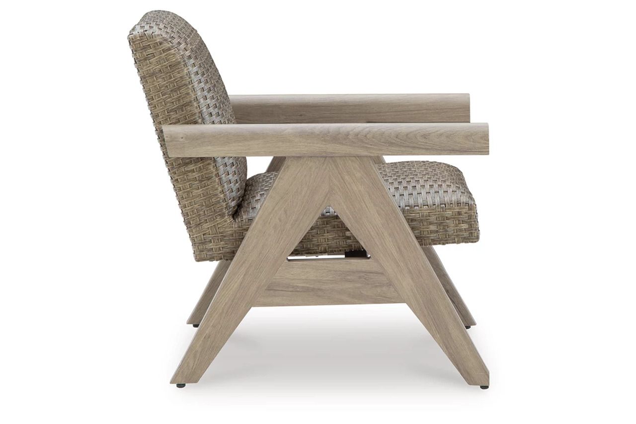 Haven Retreat Outdoor Rocking Lounge Chair In Beige NCP690821
