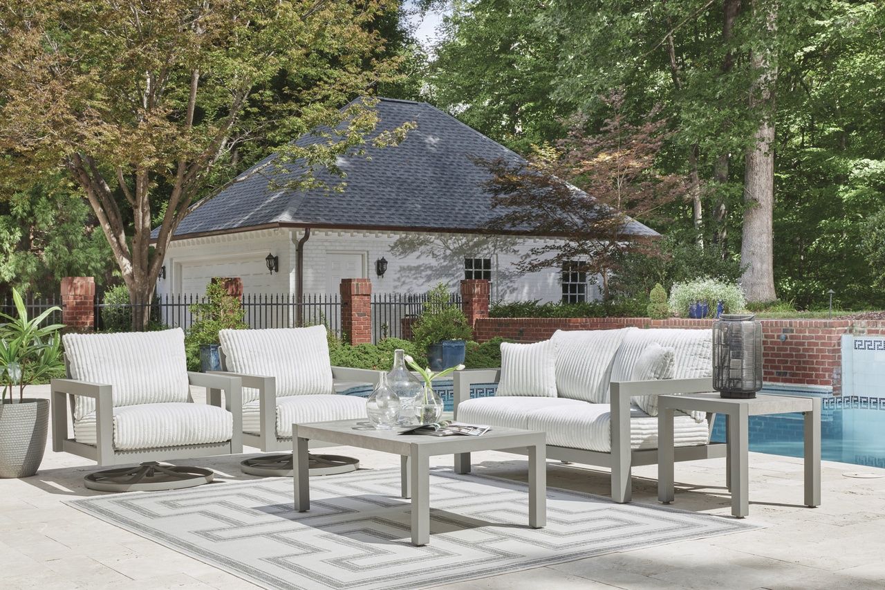 Agoda Pearl Outdoor End Table In Gray NCP695702