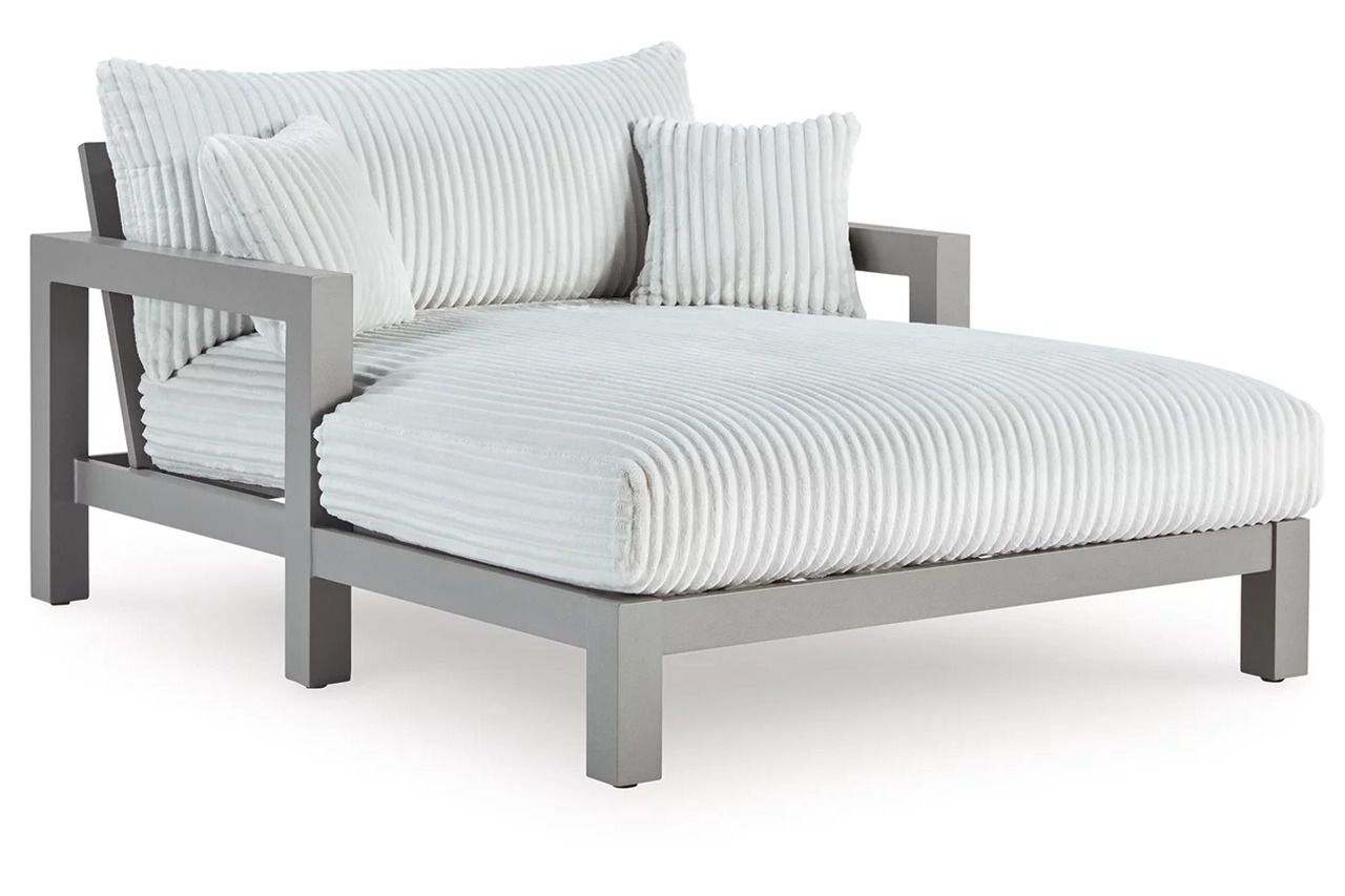 Agoda Pearl Outdoor Chaise Lounge with Cushion In Gray NCP695815