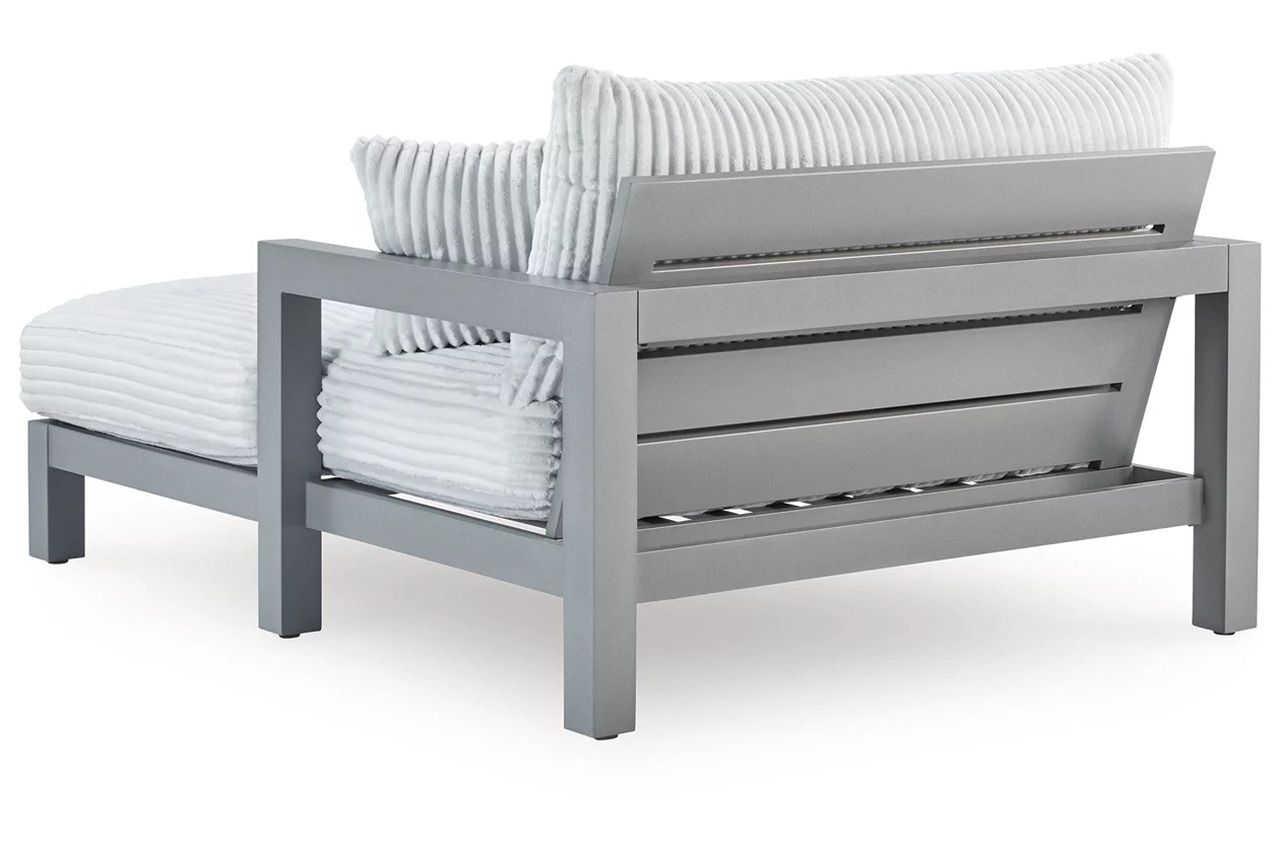 Agoda Pearl Outdoor Chaise Lounge with Cushion In Gray NCP695815