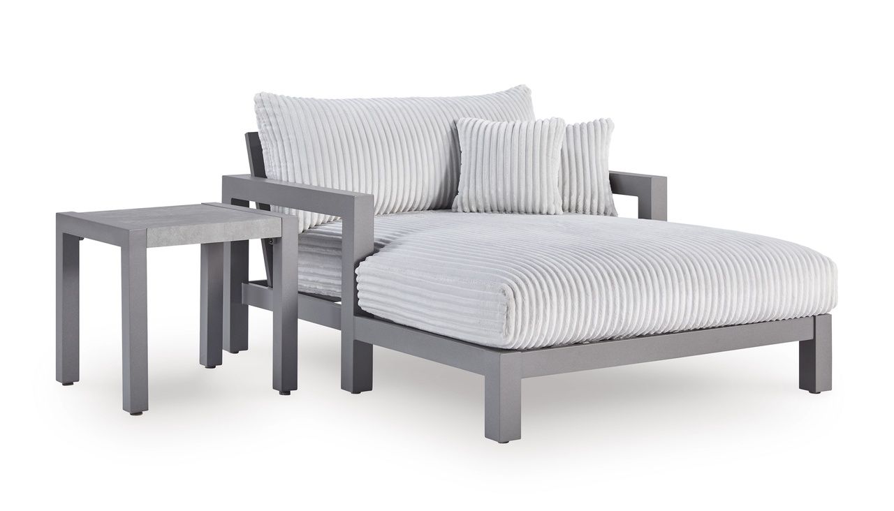 Agoda Pearl Outdoor Chaise Lounge with Cushion In Gray NCP695815