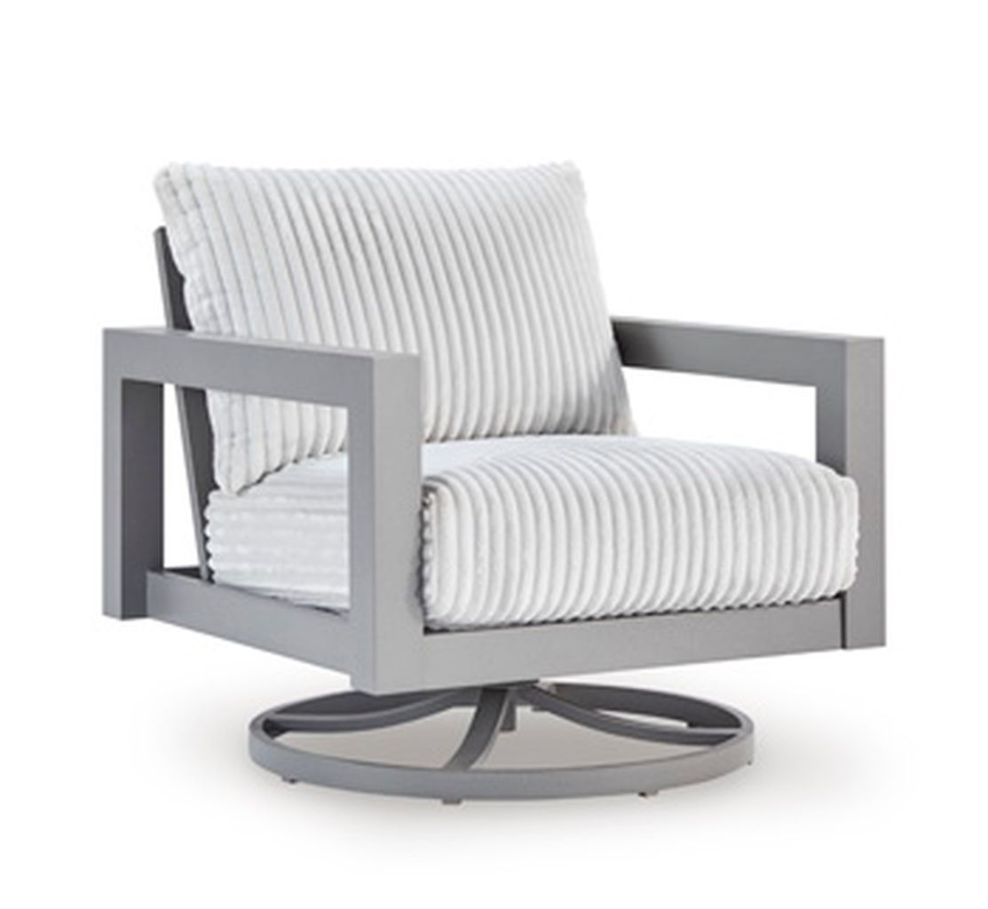 Agoda Pearl Outdoor Swivel Chair with Cushion In Gray NCP695821