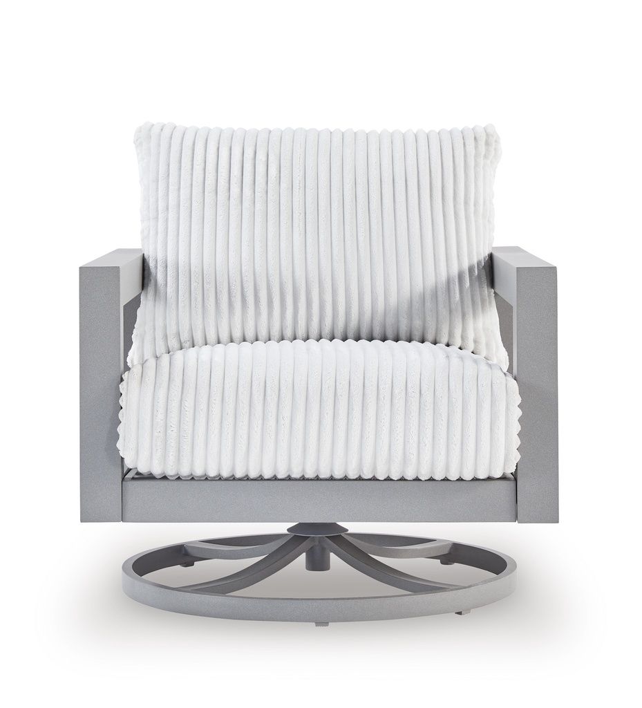 Agoda Pearl Outdoor Swivel Chair with Cushion In Gray NCP695821