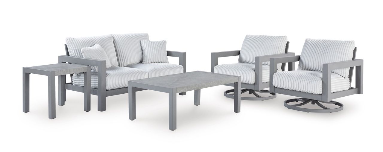 Agoda Pearl Outdoor Swivel Chair with Cushion In Gray NCP695821