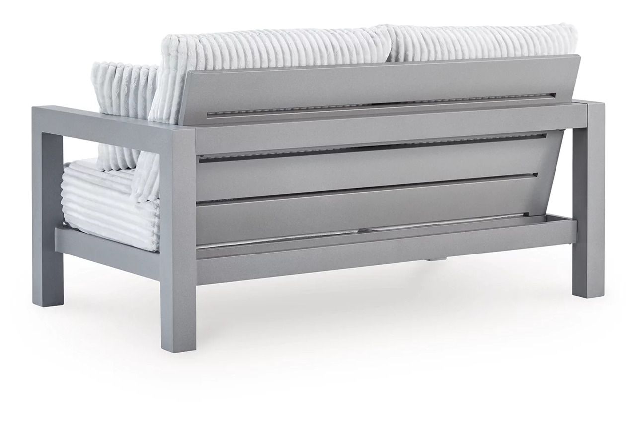 Agoda Pearl Outdoor Loveseat with Cushion In Gray NCP695835