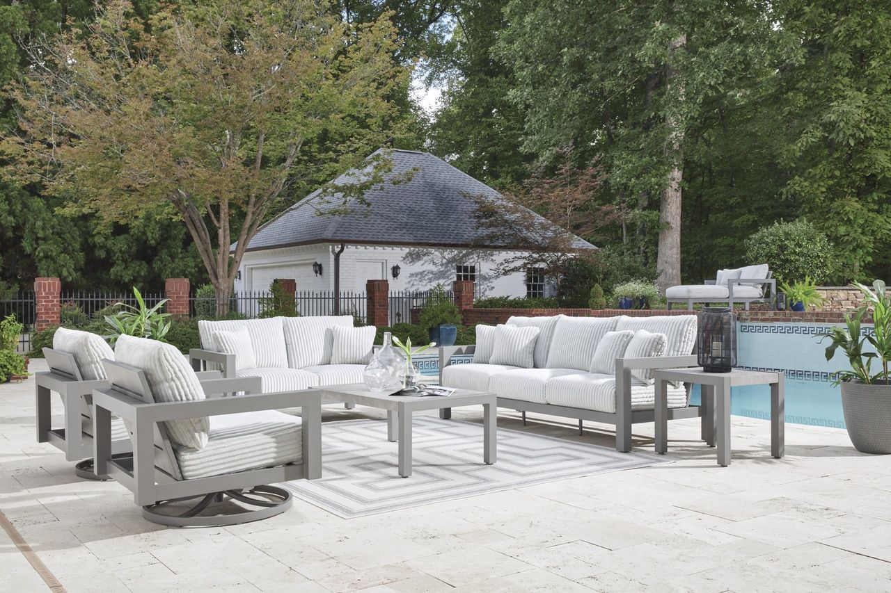 Agoda Pearl Outdoor Sofa with Cushion In Gray NCP695838