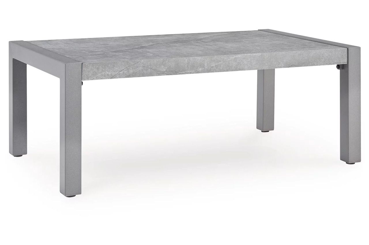 Agoda Pearl Outdoor Sofa with 2 Lounge Chairs and Coffee Table In Gray NCP695P2