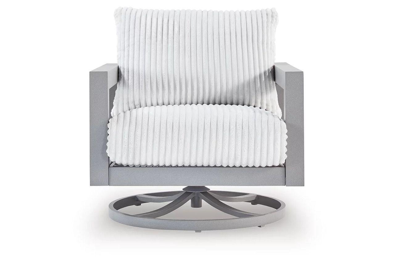 Agoda Pearl Outdoor Sofa with 2 Lounge Chairs and Coffee Table In Gray NCP695P2