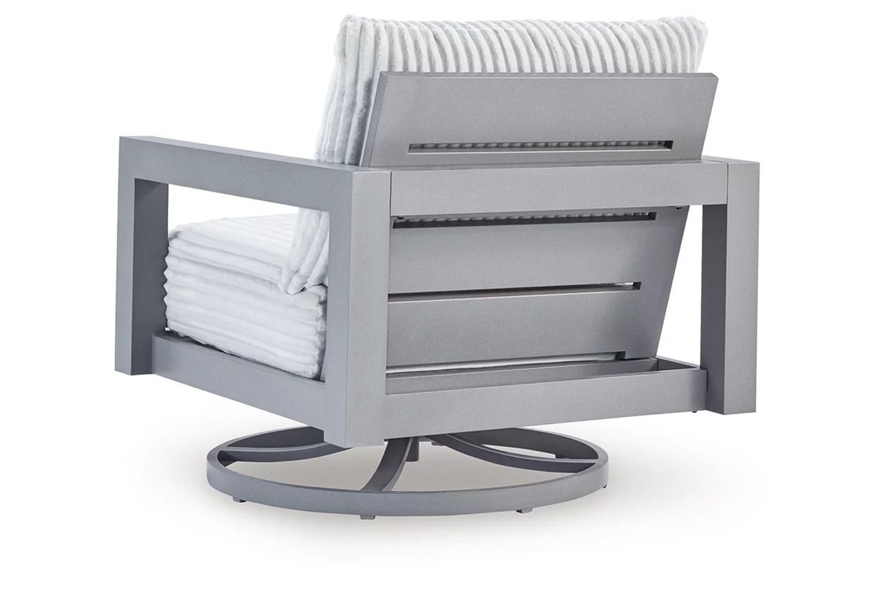 Agoda Pearl Outdoor Sofa with 2 Lounge Chairs and Coffee Table In Gray NCP695P2