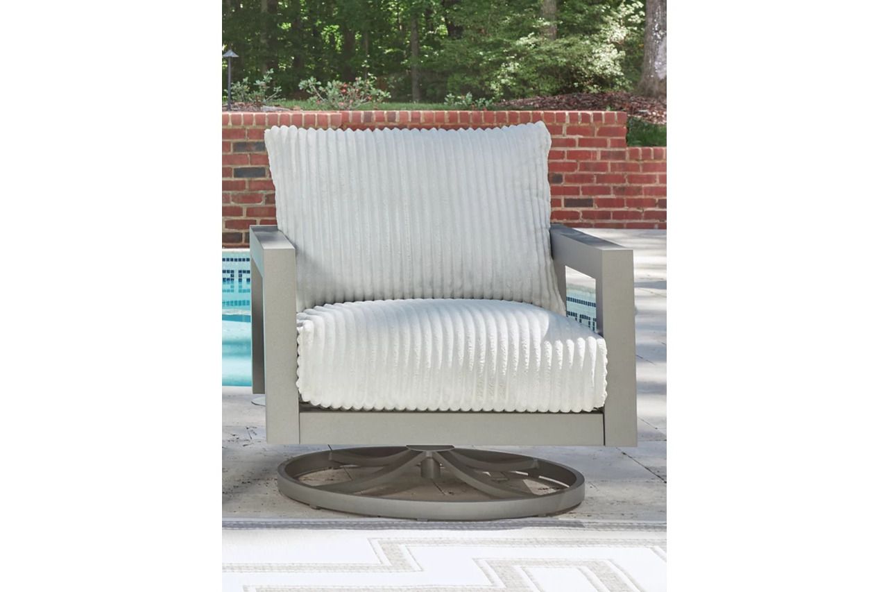 Agoda Pearl Outdoor Sofa with 2 Lounge Chairs and Coffee Table In Gray NCP695P2