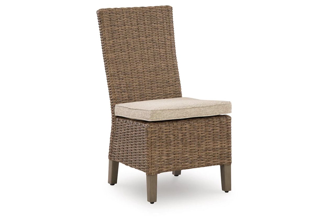 Carmel Bay Side Chair with Cushion Set of 2 In Beige NCP790601