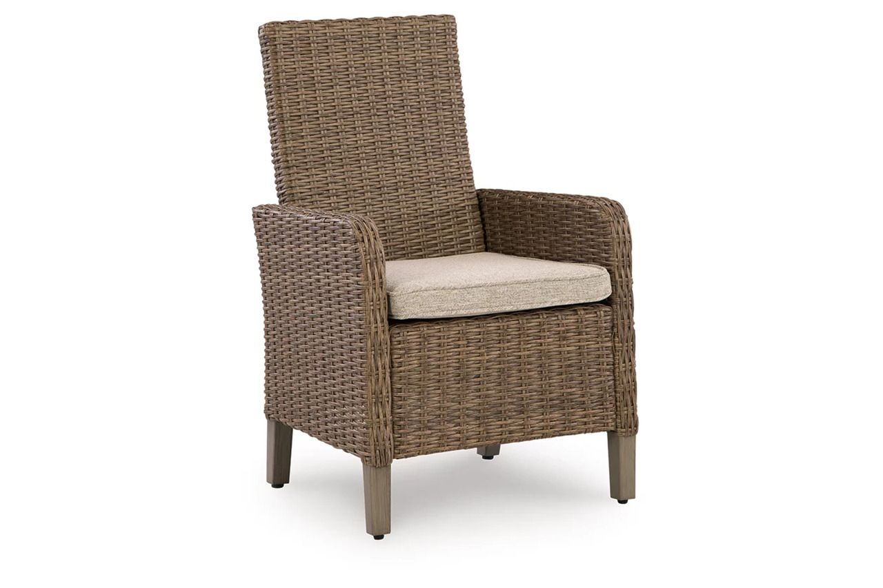 Carmel Bay Arm Chair with Cushion Set of 2 In Beige NCP790601A