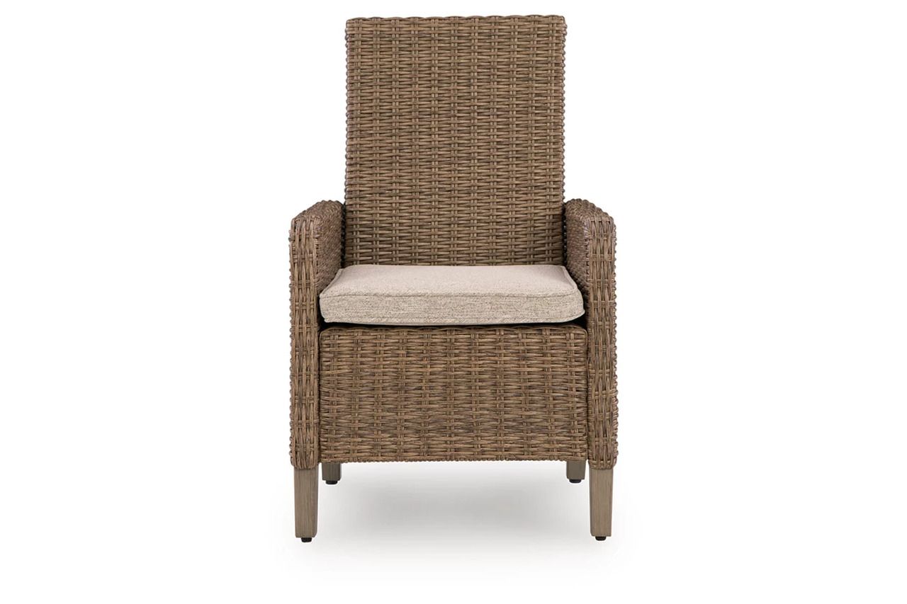 Carmel Bay Arm Chair with Cushion Set of 2 In Beige NCP790601A