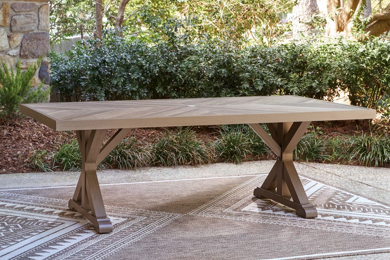 Carmel Bay Outdoor Dining Table In Beige NCP790625