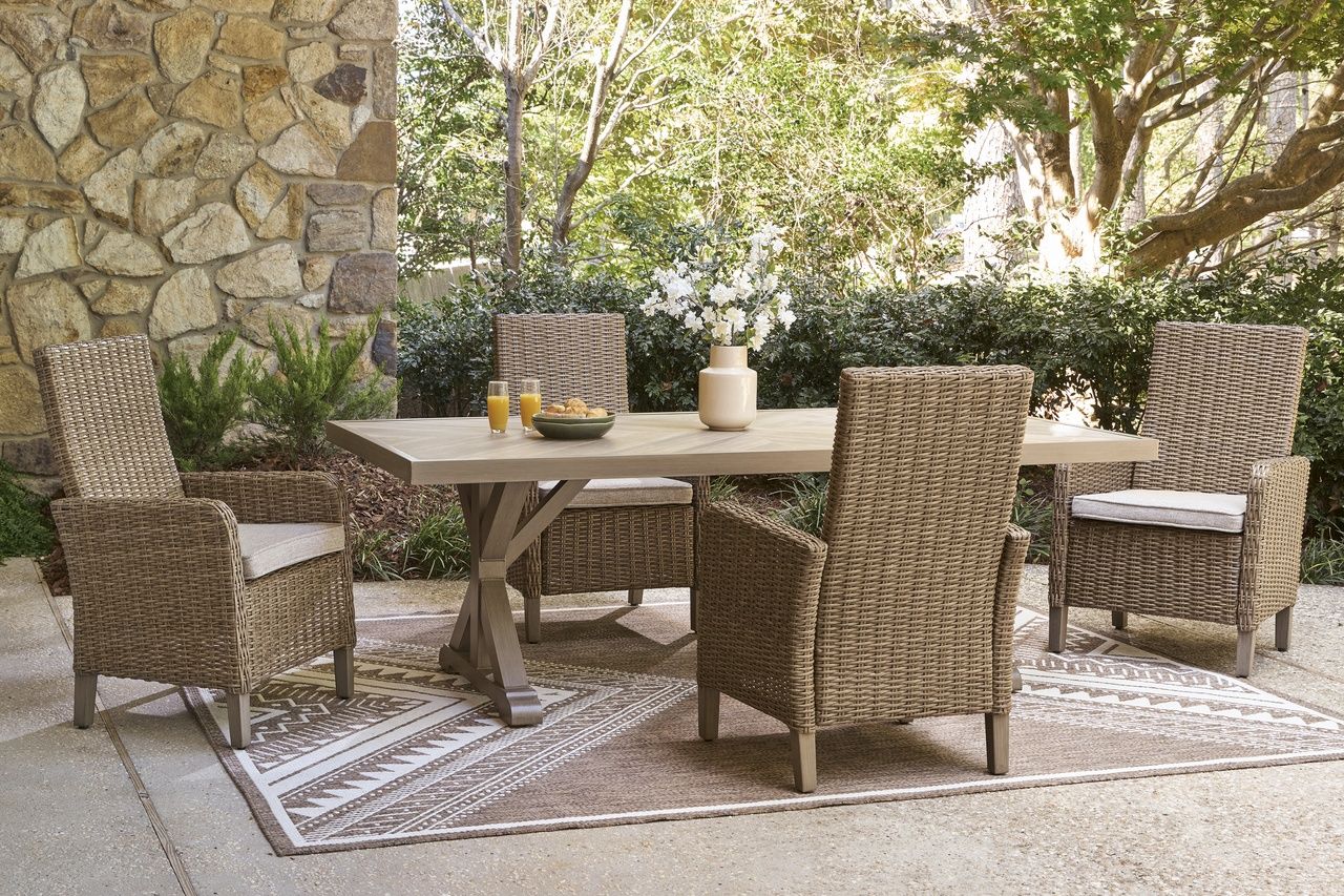 Carmel Bay Outdoor Dining Table In Beige NCP790625