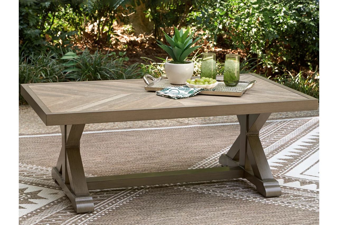 Carmel Bay Outdoor Coffee Table In Beige NCP790701