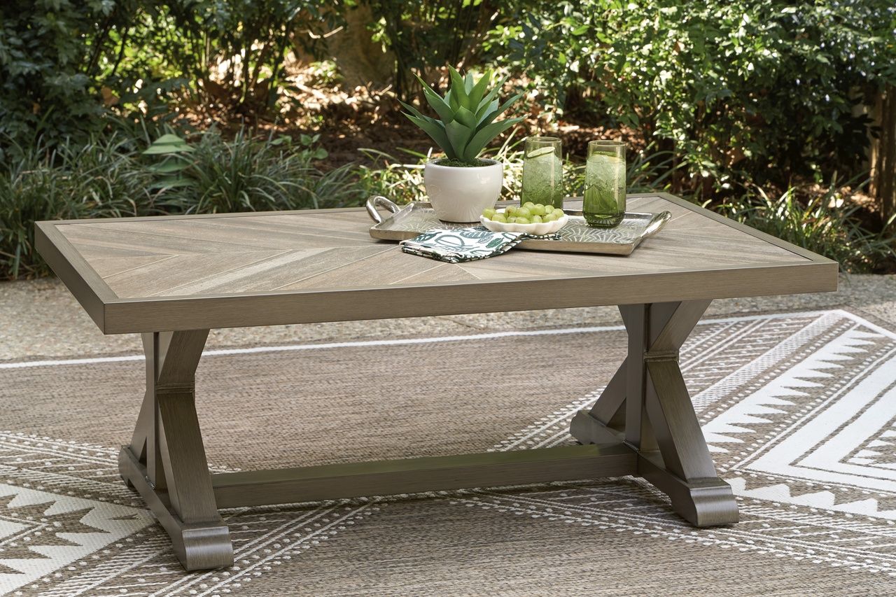 Carmel Bay Outdoor Coffee Table In Beige NCP790701