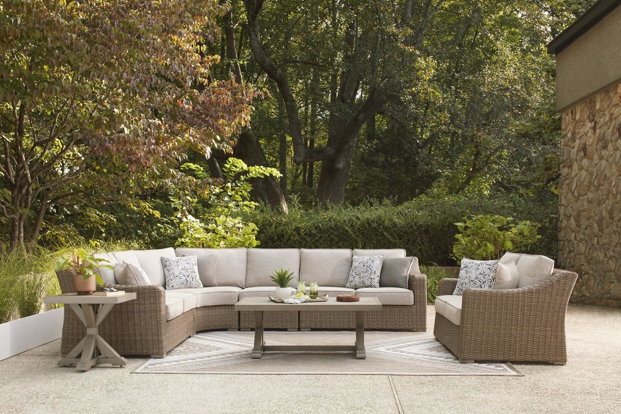 Carmel Bay Outdoor End Table In Beige NCP790702