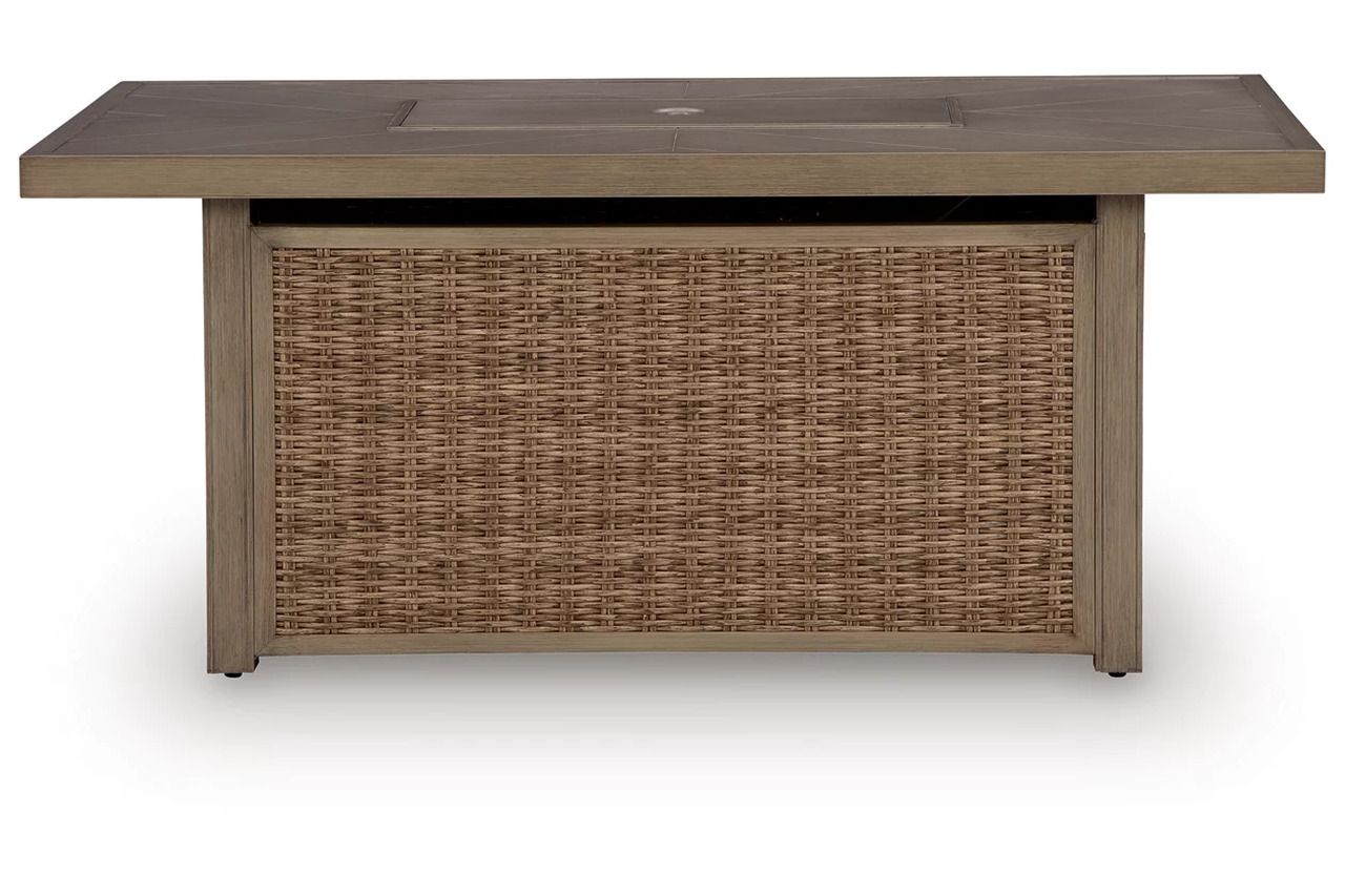Carmel Bay Outdoor Fire Pit Table In Beige NCP790773