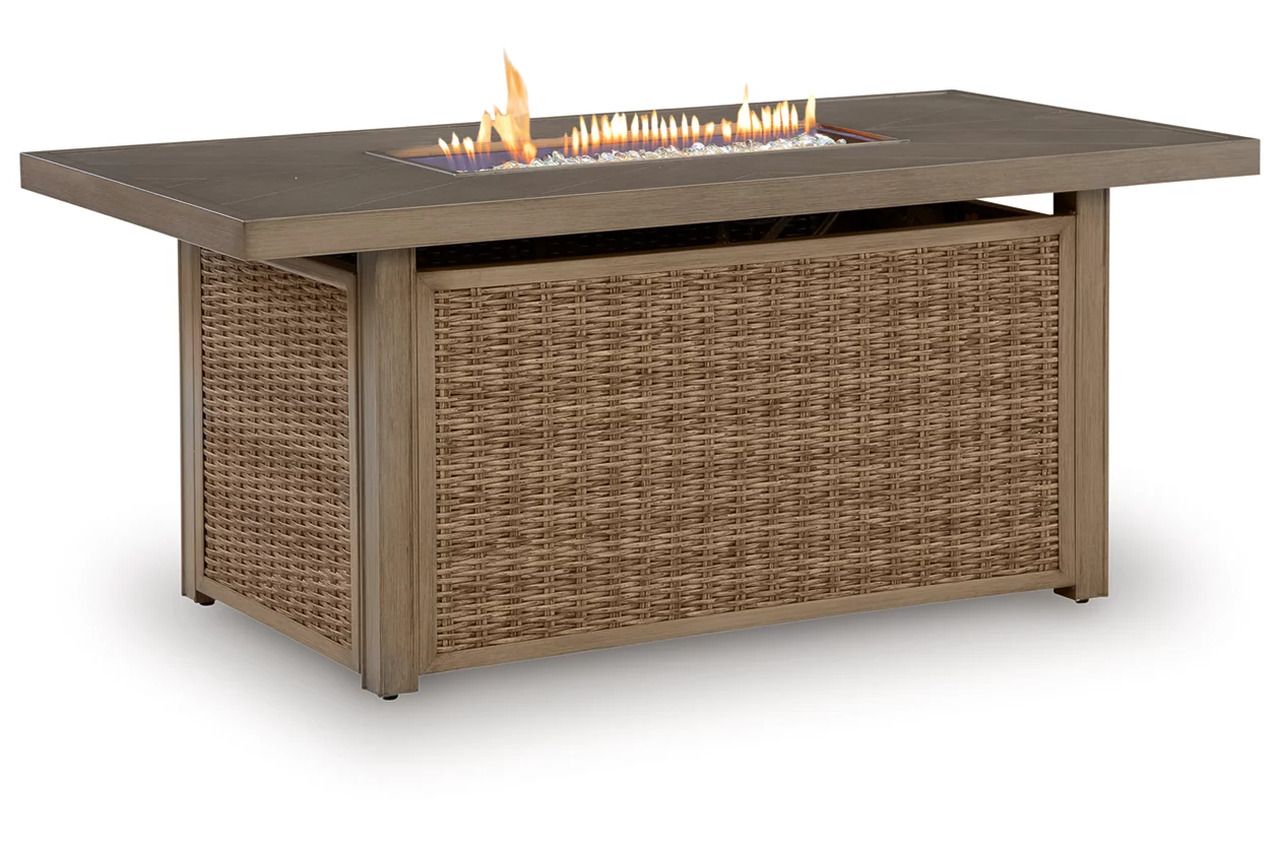 Carmel Bay Outdoor Fire Pit Table In Beige NCP790773