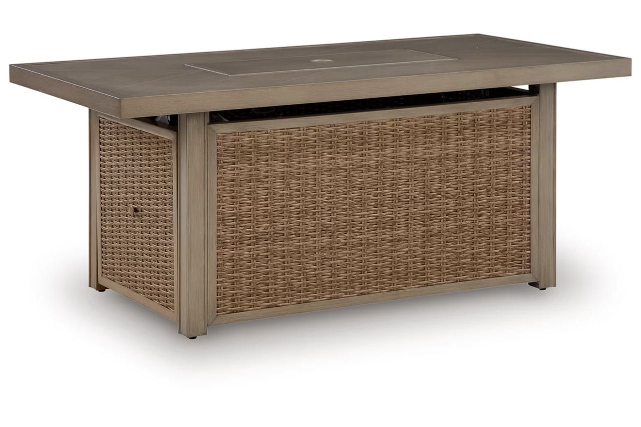 Carmel Bay Outdoor Fire Pit Table In Beige NCP790773
