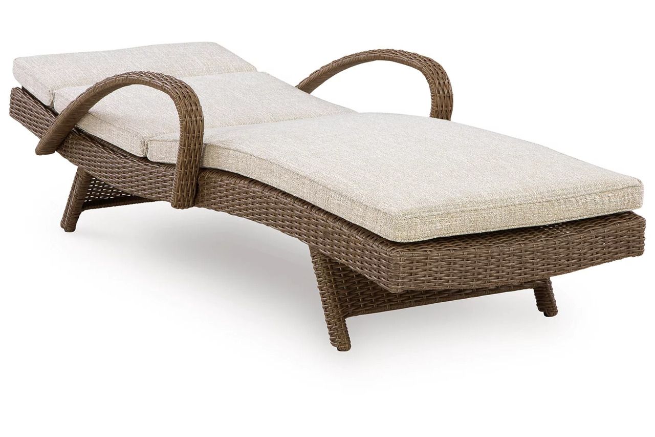 Carmel Bay Chaise Lounge with Cushion In Beige NCP790815