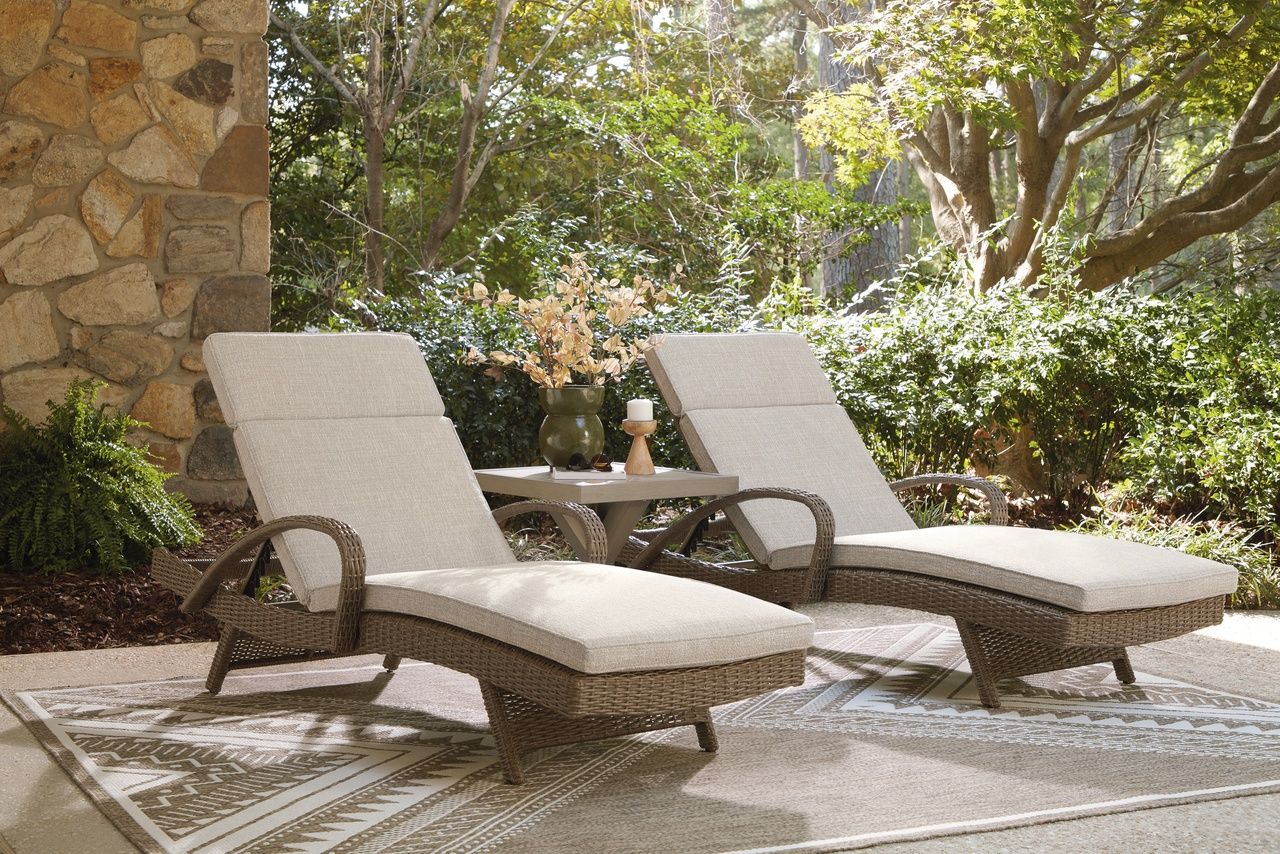 Carmel Bay Chaise Lounge with Cushion In Beige NCP790815