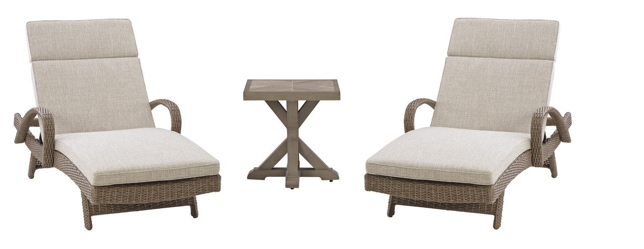 Carmel Bay Chaise Lounge with Cushion In Beige NCP790815