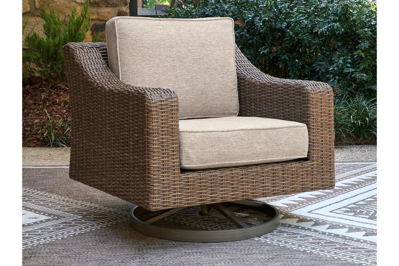 Carmel Bay Swivel Lounge with Cushion In Beige NCP790821