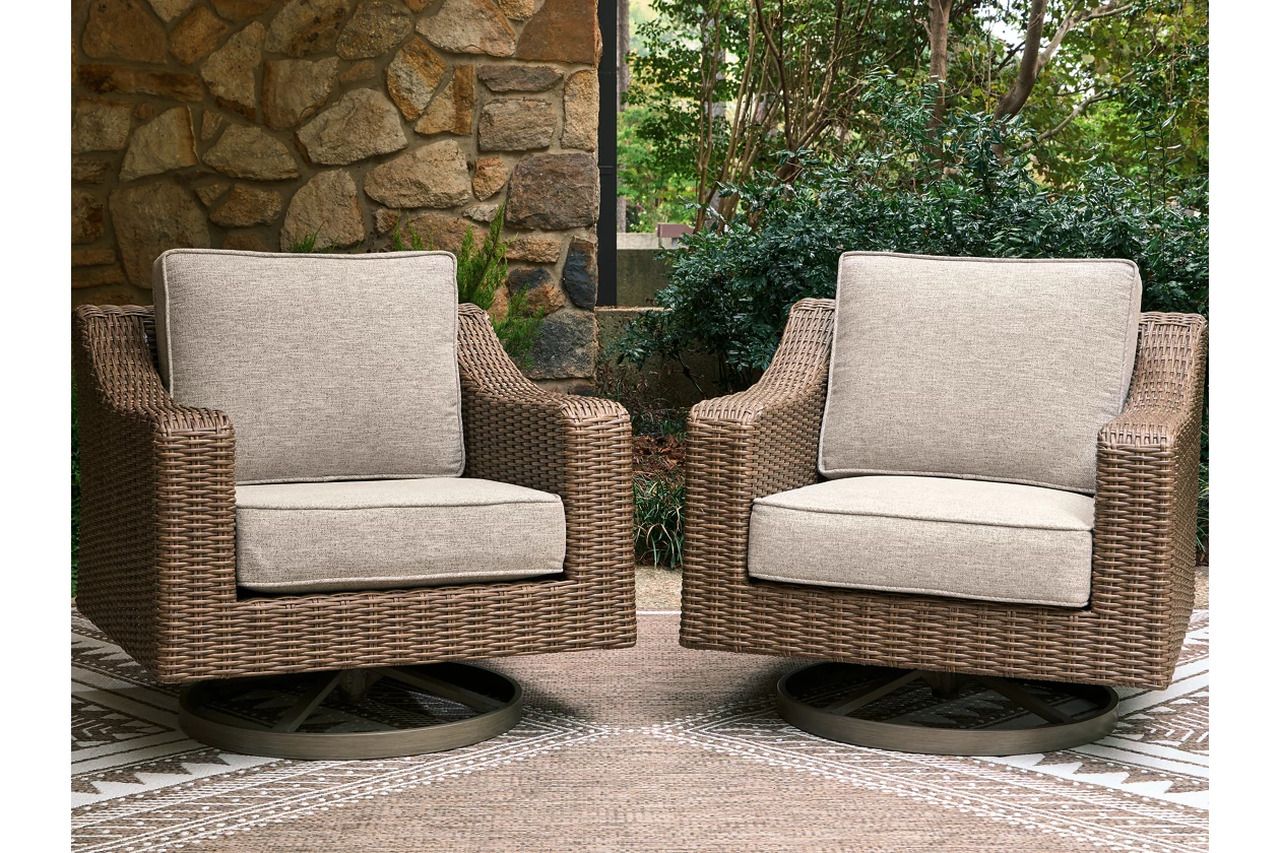Carmel Bay Swivel Lounge with Cushion In Beige NCP790821