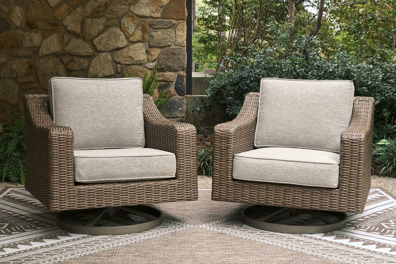Carmel Bay Swivel Lounge with Cushion In Beige NCP790821