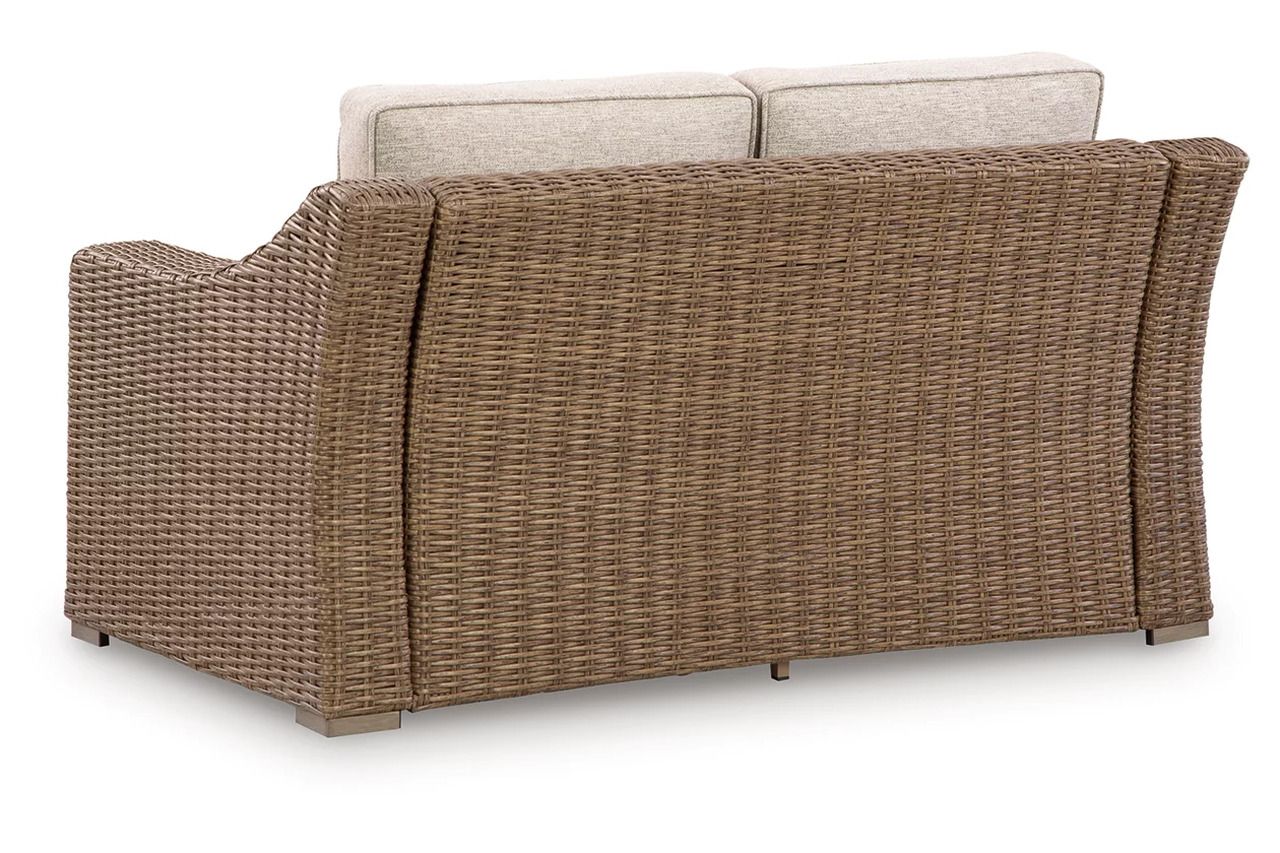 Carmel Bay Outdoor Loveseat with Cushion In Beige NCP790835