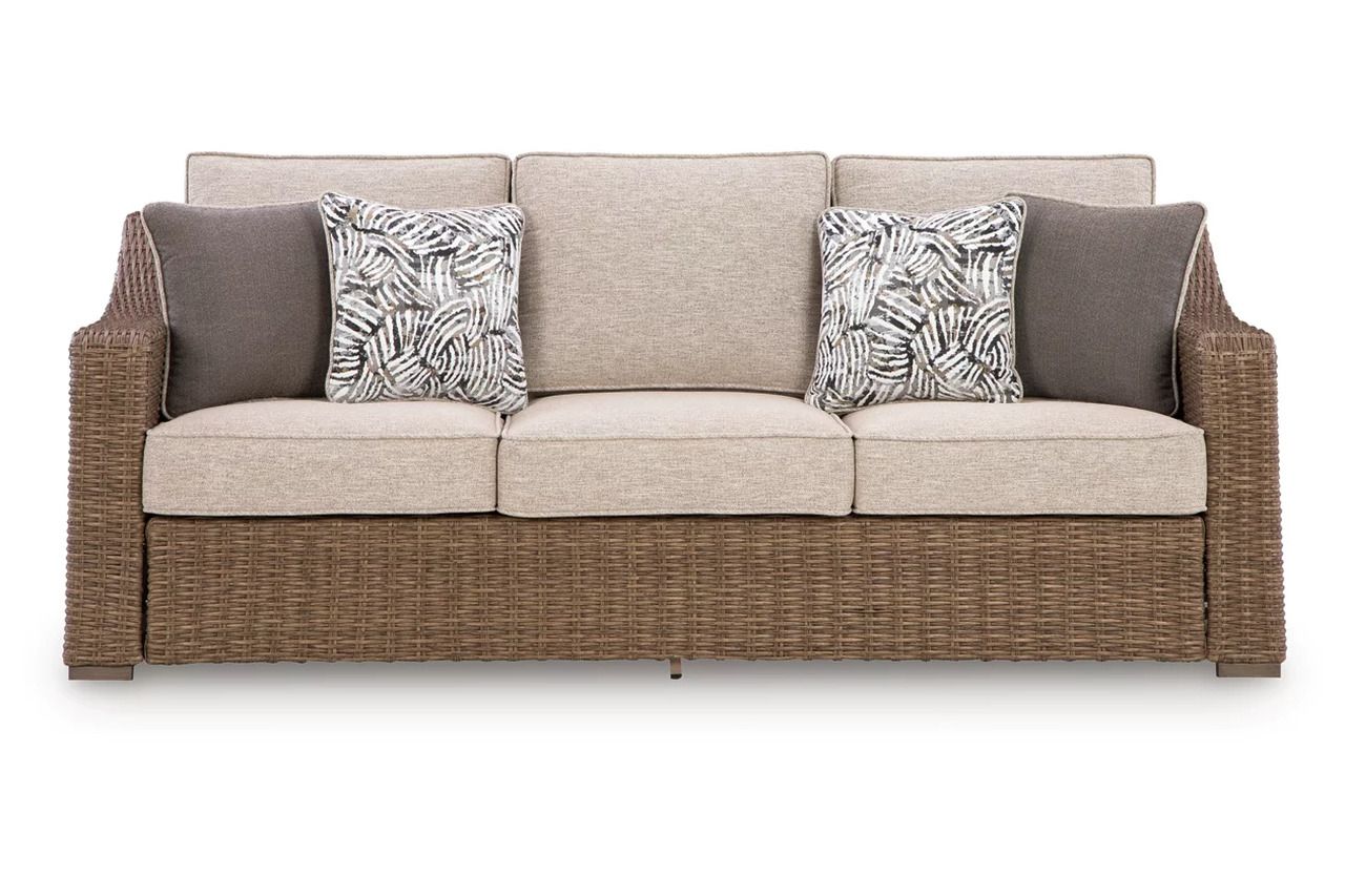 Carmel Bay Outdoor Sofa with Cushion In Beige NCP790838