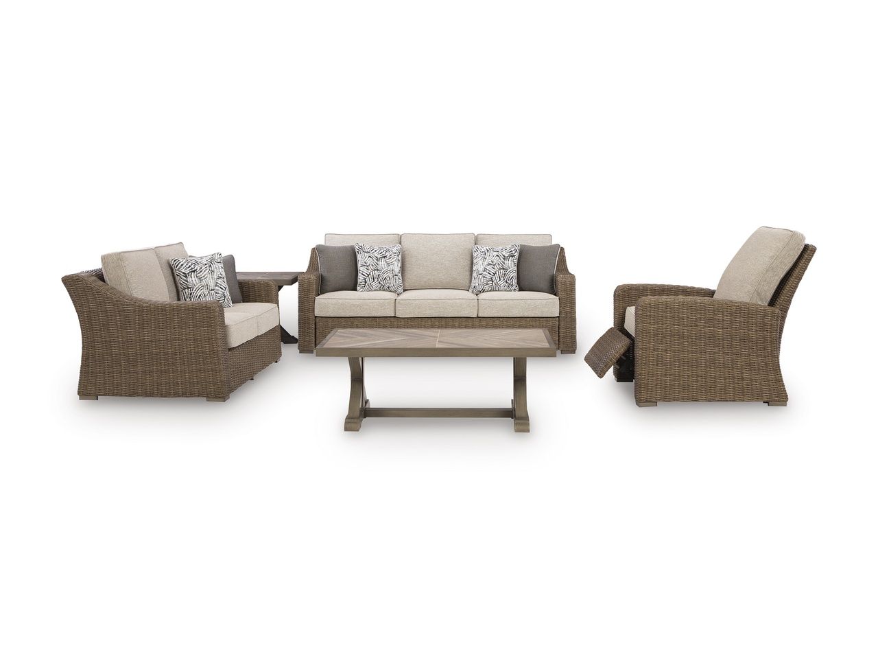 Carmel Bay Outdoor Sofa with Cushion In Beige NCP790838