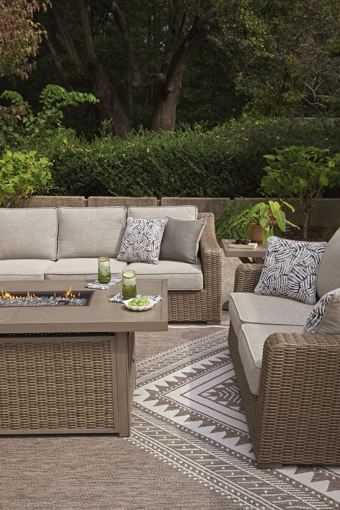 Carmel Bay Outdoor Sofa with Cushion In Beige NCP790838