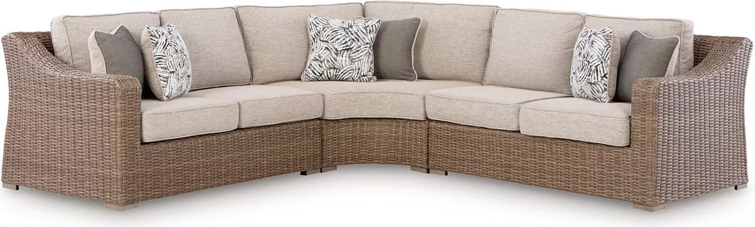 Carmel Bay 3-Piece Outdoor Sectional In Beige NCP790P1