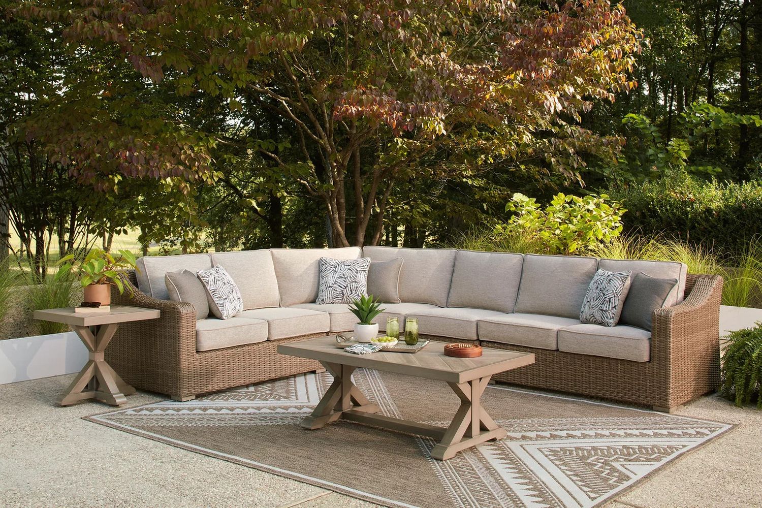 Carmel Bay 4-Piece Outdoor Sectional In Beige NCP790P2