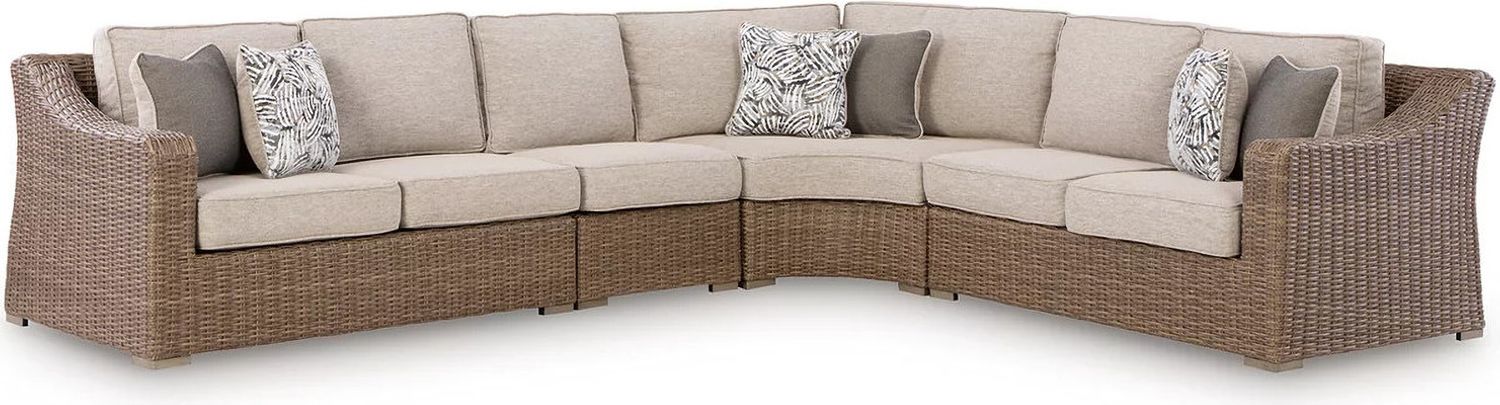Carmel Bay 4-Piece Outdoor Sectional In Beige NCP790P2