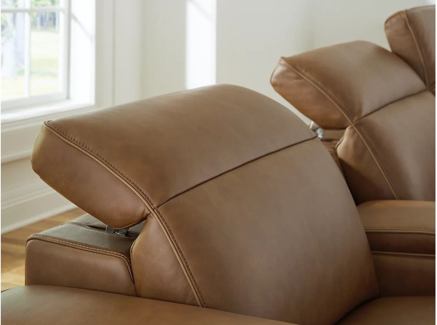 EasyMoney 2-Piece Power Reclining Sectional Loveseat In Caramel NCU10700S1