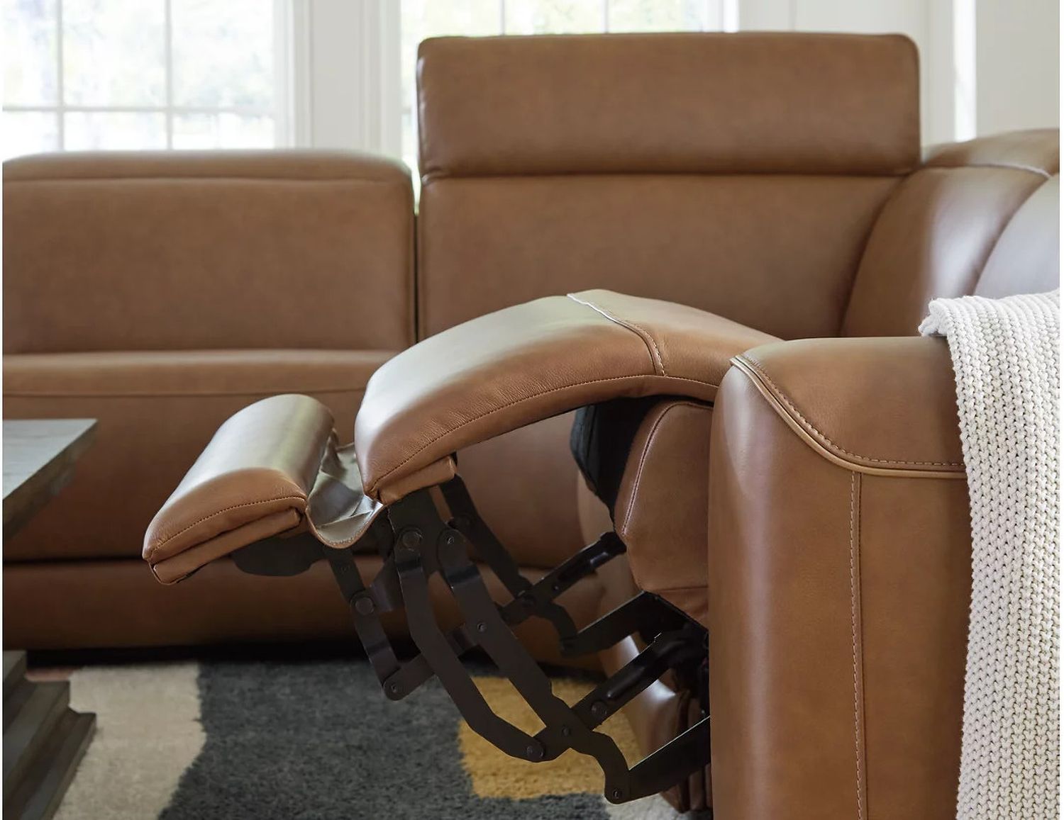 EasyMoney 5-Piece Power Reclining Sectional In Caramel NCU10700S13