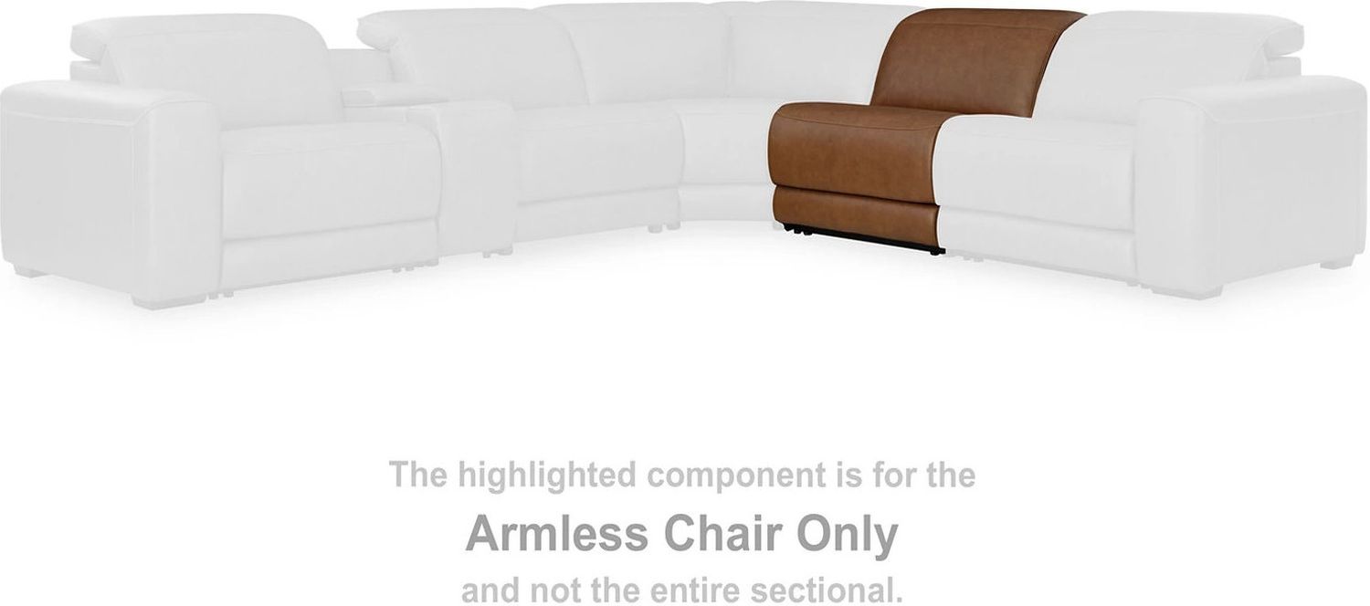 EasyMoney 5-Piece Power Reclining Sectional In Caramel NCU10700S13