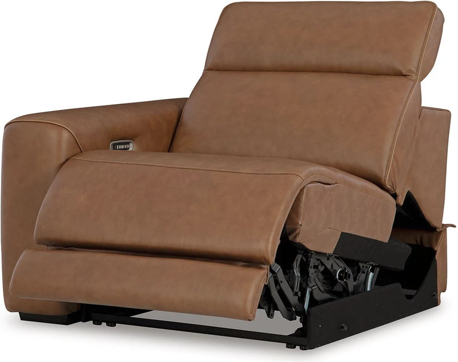 EasyMoney 2-Piece Power Reclining Sectional Loveseat with Console In Caramel NCU10700S3
