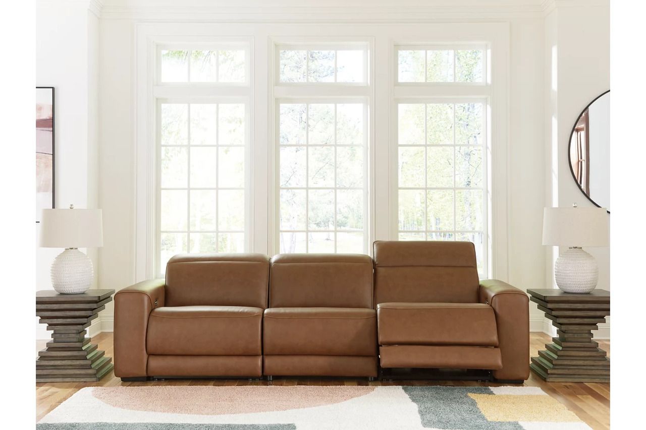 EasyMoney 3-Piece Power Reclining Sectional Sofa In Caramel NCU10700S9