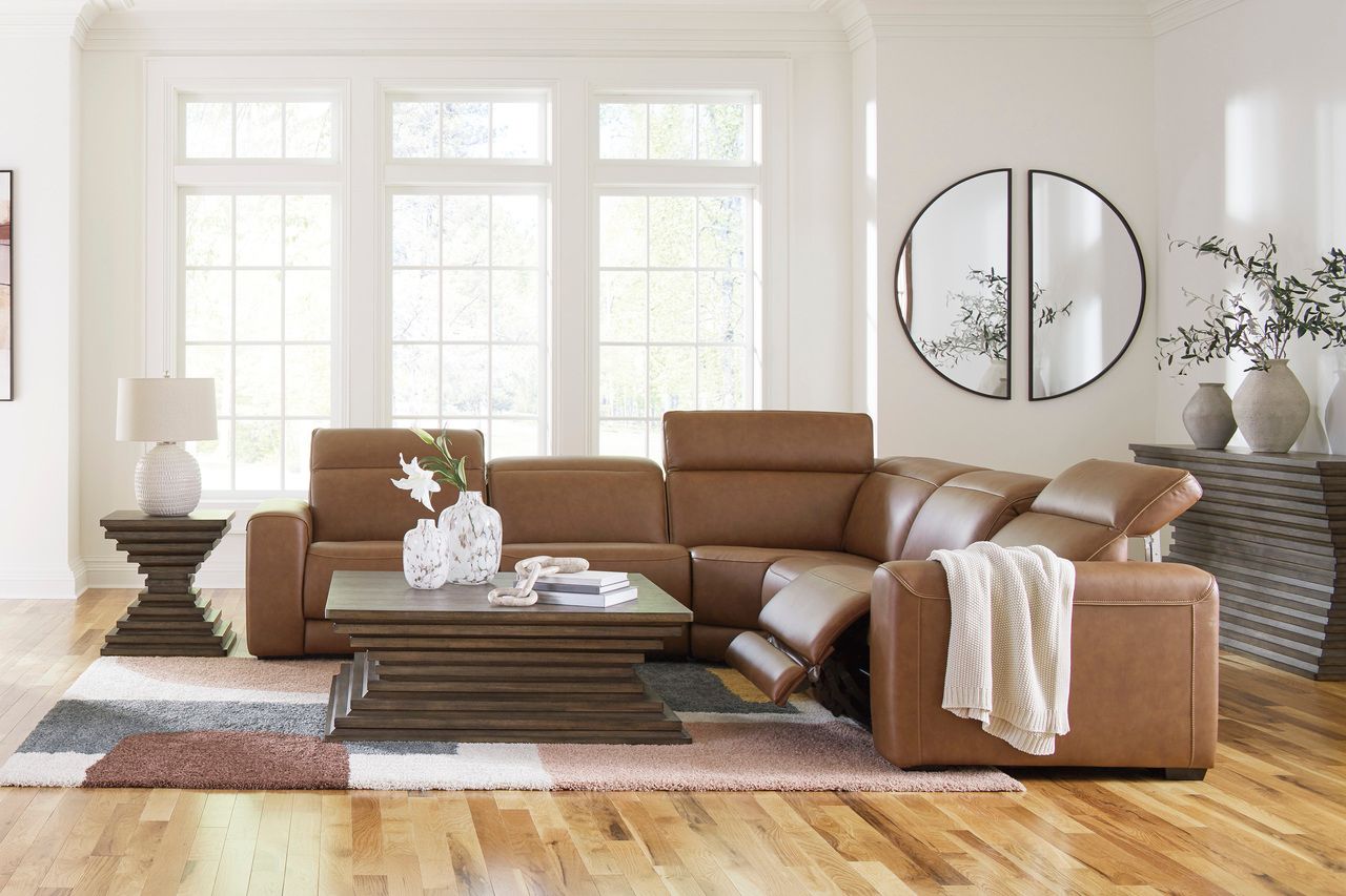 EasyMoney 3-Piece Power Reclining Sectional Sofa In Caramel NCU10700S9
