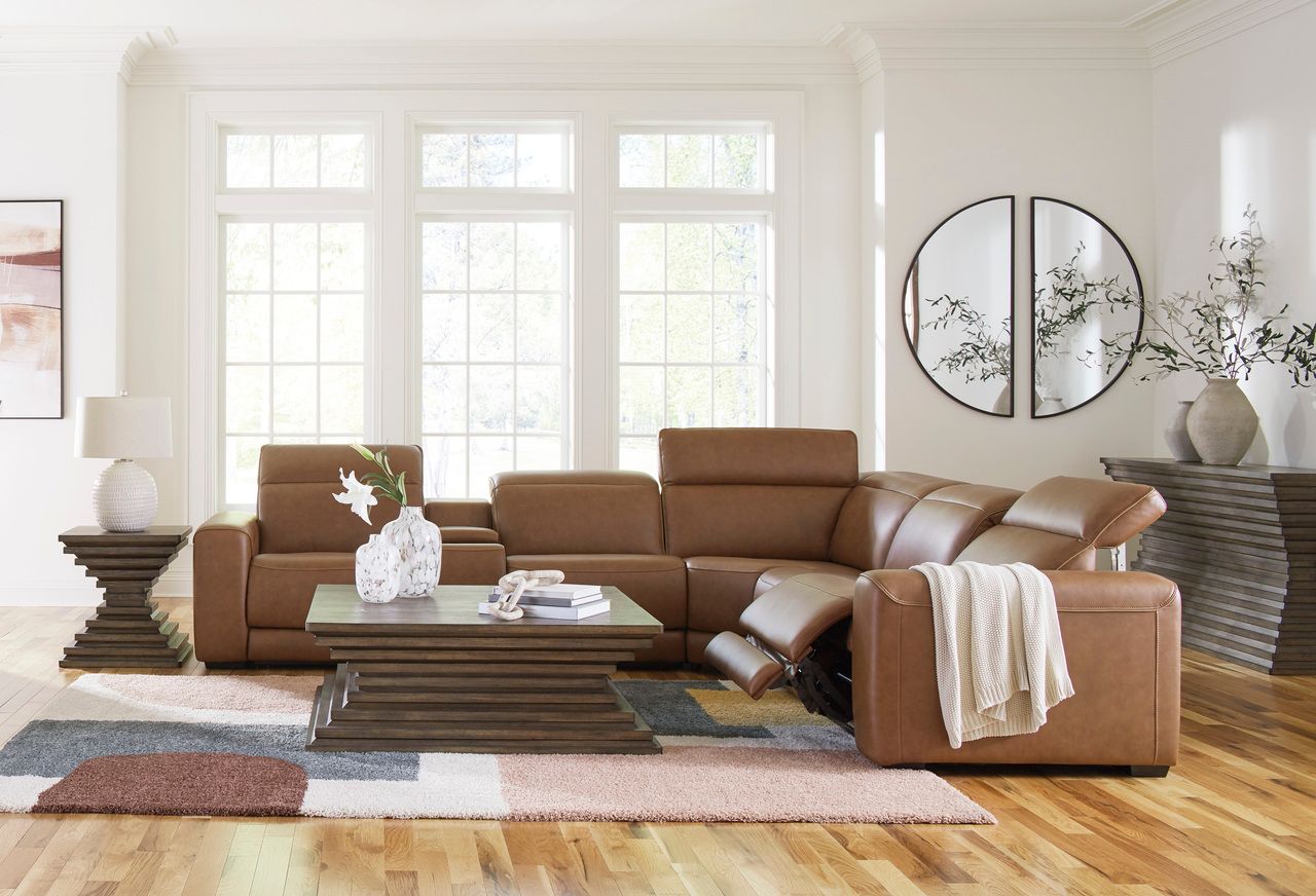 EasyMoney 3-Piece Power Reclining Sectional Sofa In Caramel NCU10700S9