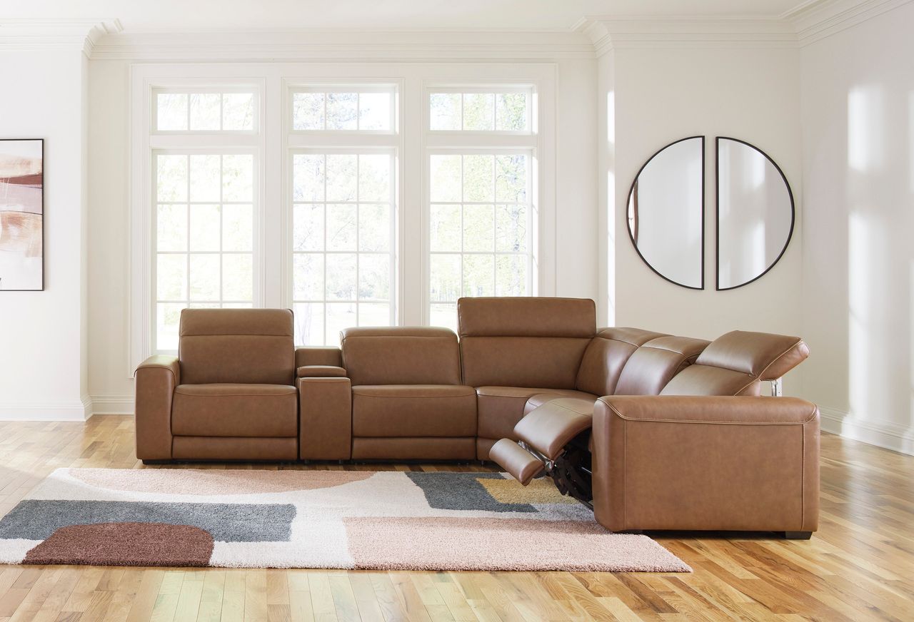 EasyMoney 3-Piece Power Reclining Sectional Sofa In Caramel NCU10700S9